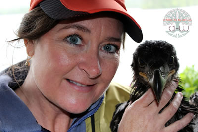 Angie and baby eagle